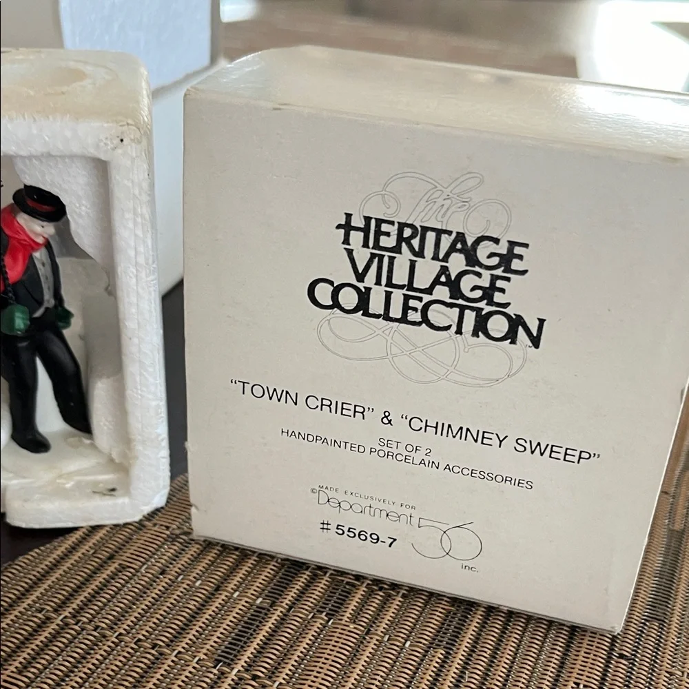 Department 56 town crier and chimney sweep